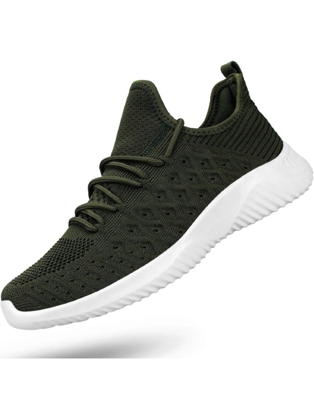 Mens Green Mesh Slip On Walking Running Shoes Tennis Sneakers Athletic Shoes